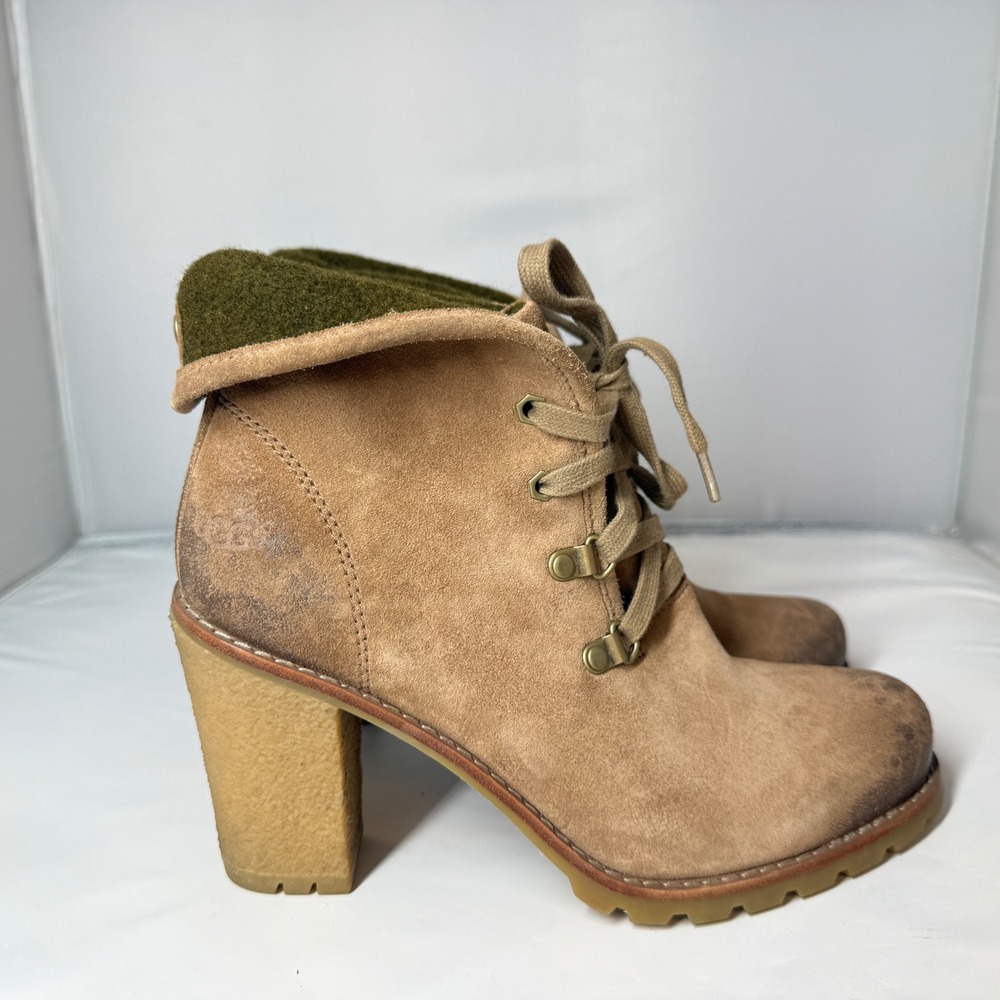 UGG Australia Suede Calynda Lace Up Ankle Boots Women's 8